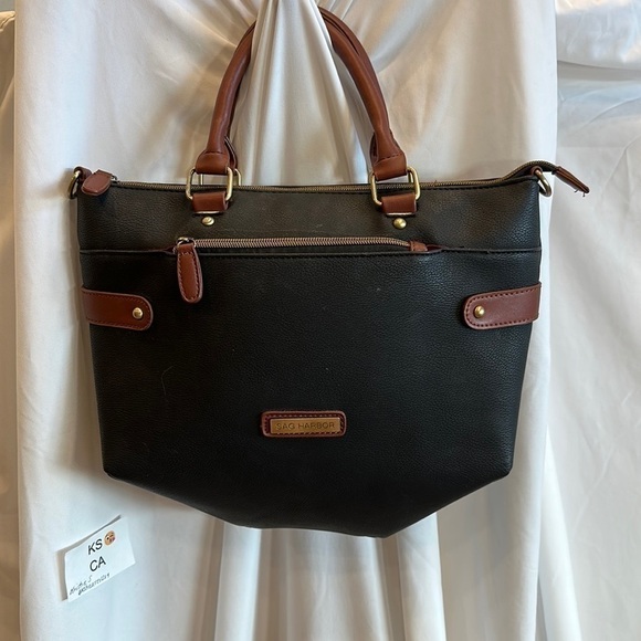 Sag Harbor Handbags - Sag, harbor, black and brown arm bag free loved missing Crossbody strap